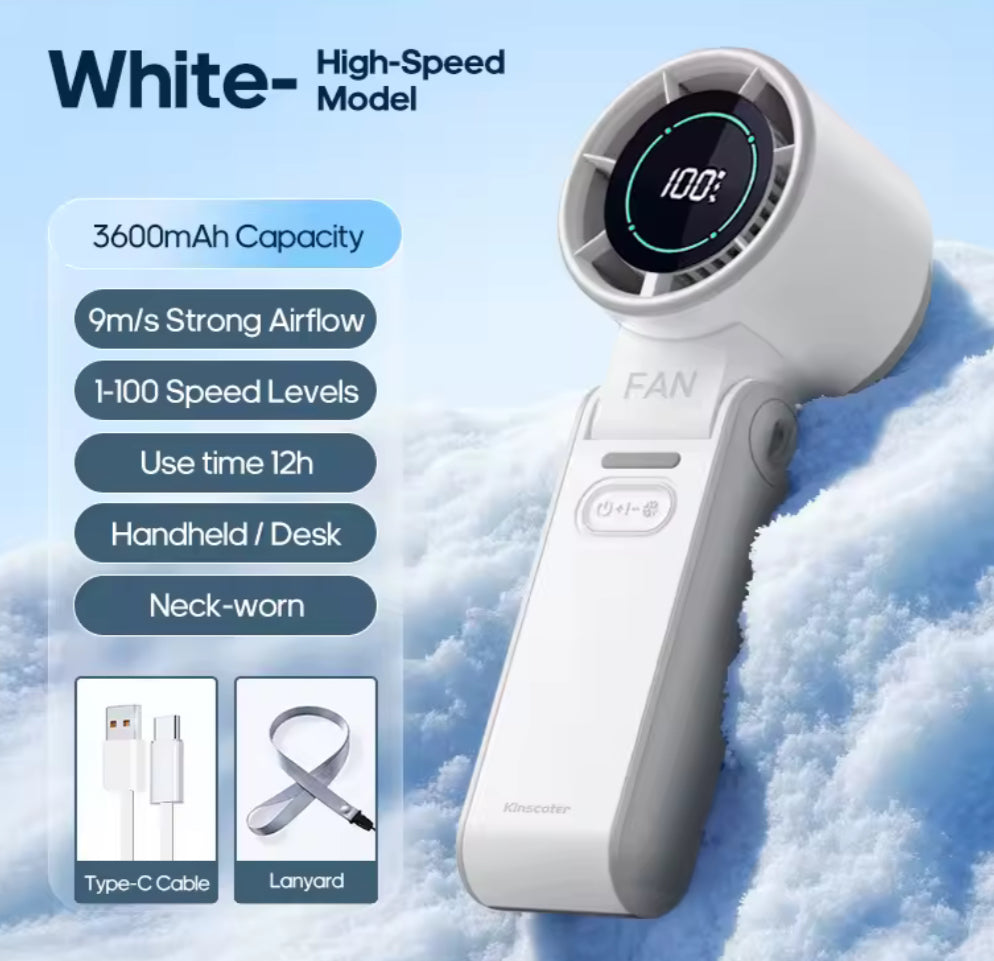 Turbo Mini Fan with Instant Cold Compress & LED Display