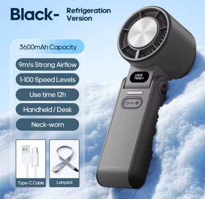 Turbo Mini Fan with Instant Cold Compress & LED Display
