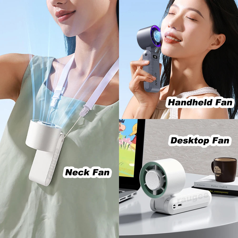 Turbo Mini Fan with Instant Cold Compress & LED Display